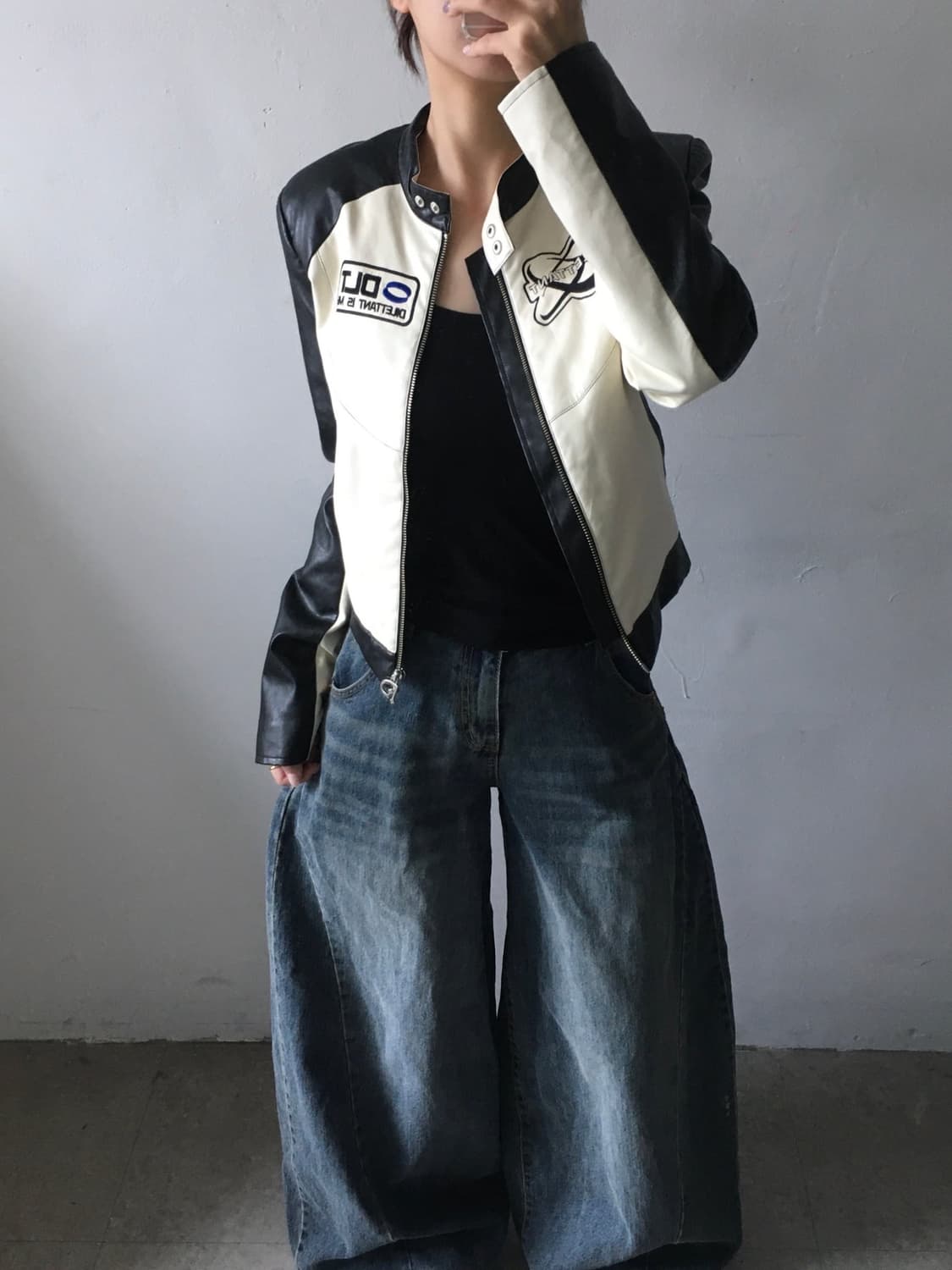 빈티지 레이싱 라이더 자켓 상품이미지1
