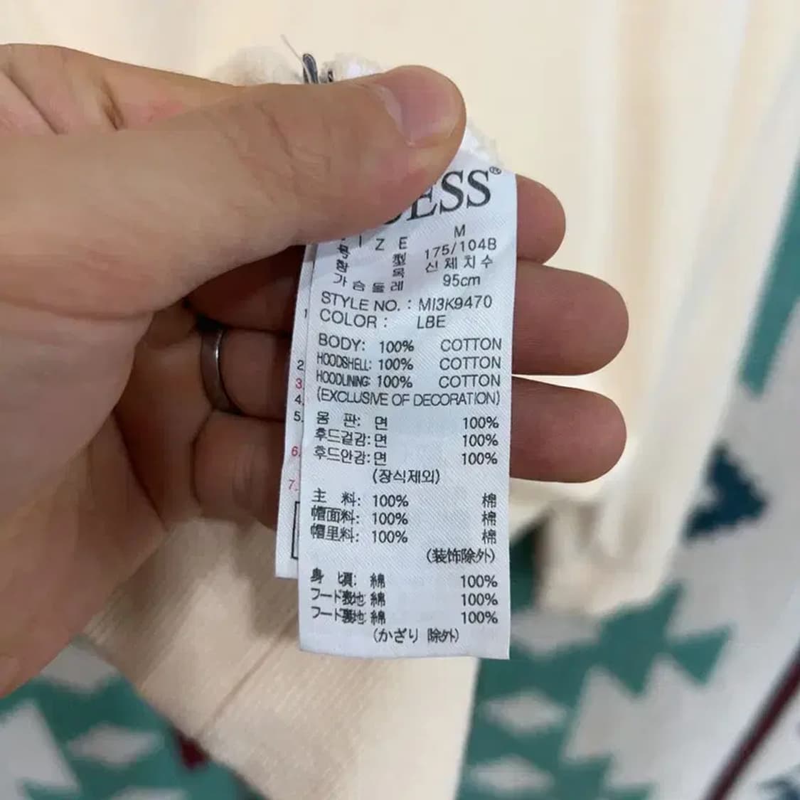 [100] 게스 캐주얼 유니섹스 자수 후드티 상품이미지5