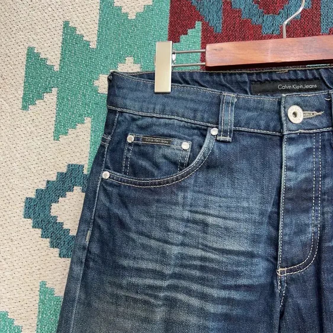 [32인치] 캘빈클라인 스트릿 캐주얼 워싱 데님 청바지 상품이미지2