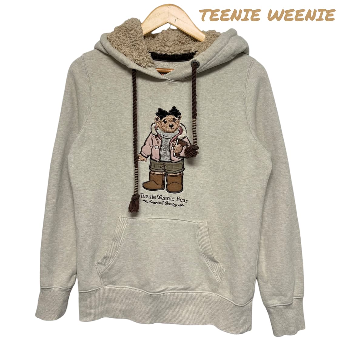 3866 티니위니 베이지 곰돌이 후드티 상품이미지1