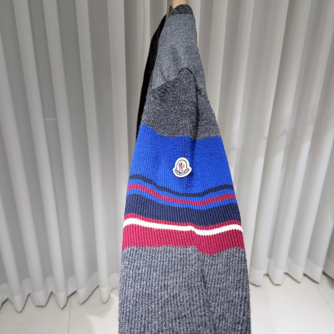 (A+/3XL) / 몽클레어 울 플란넬 믹스 스웨터 니트 그레이 상품이미지5