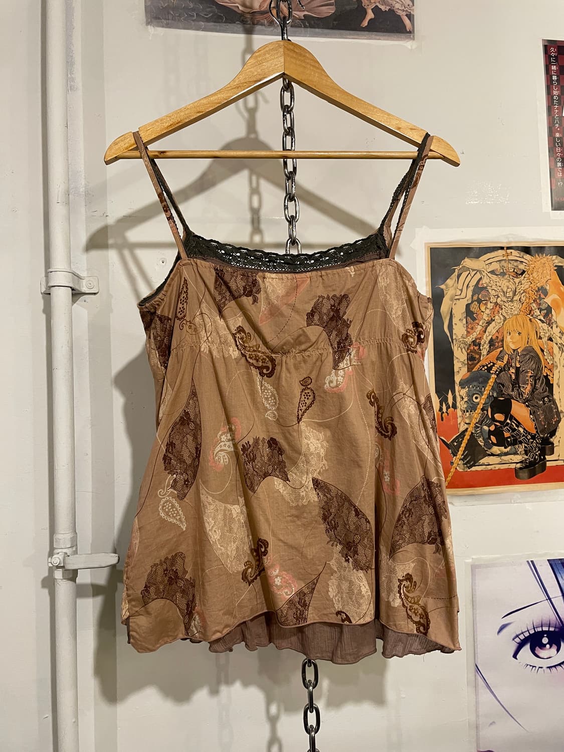 에스닉 패턴 레이어드 브라운 슬리브리스 오리엔탈 히피 상품이미지4