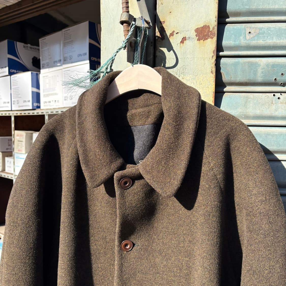 90s COMPAGNIA DELLE PELLI 플리티드 울 발마칸 상품이미지2