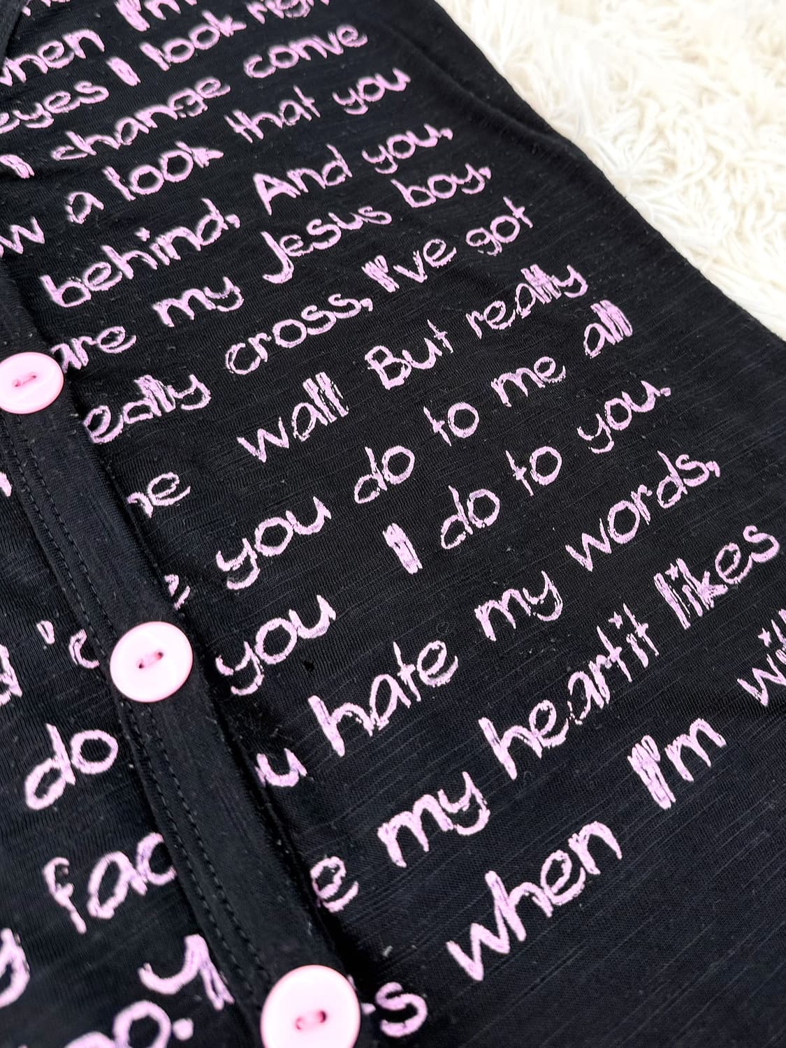 스크립트프린트핑크버튼탑 상품이미지3