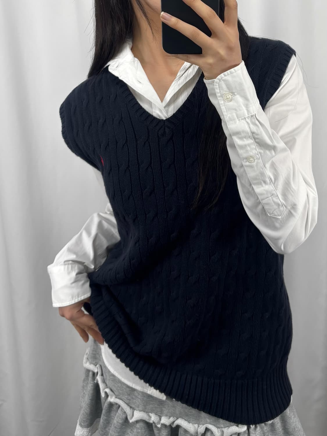 폴로 네이비 니트 베스트 상품이미지2