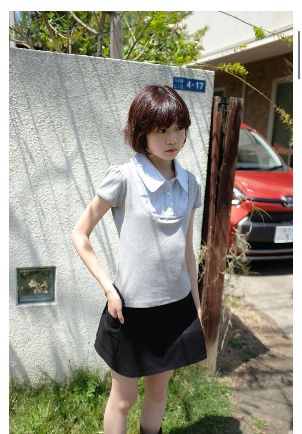 인앤양인하모니 Mix knit top, grey 믹스 니트 탑 상품이미지2