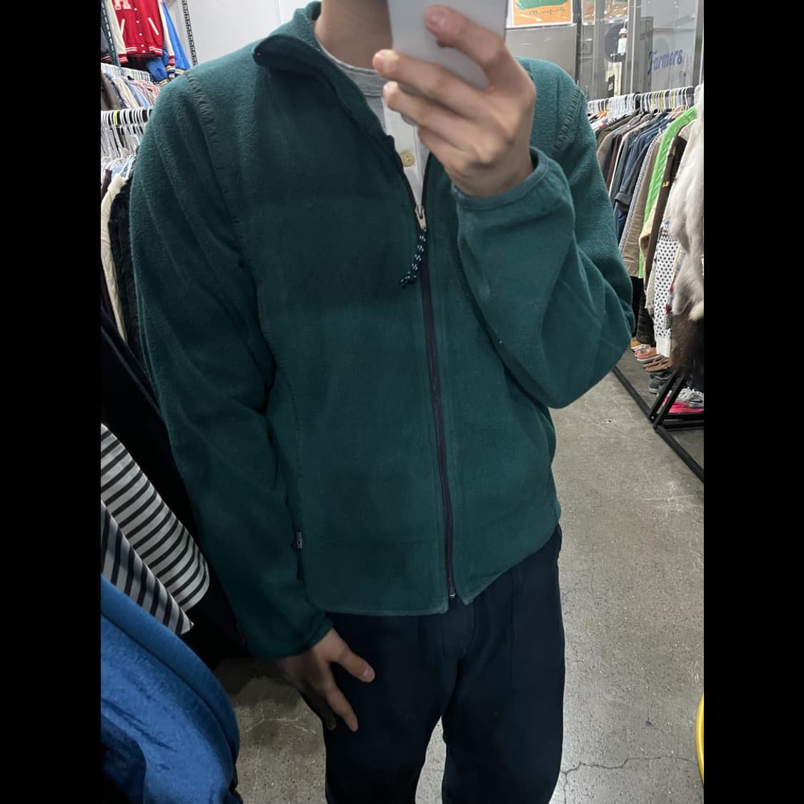 90s 파타고니아 플리스 자켓 그린 Made in USA (M) 상품이미지4