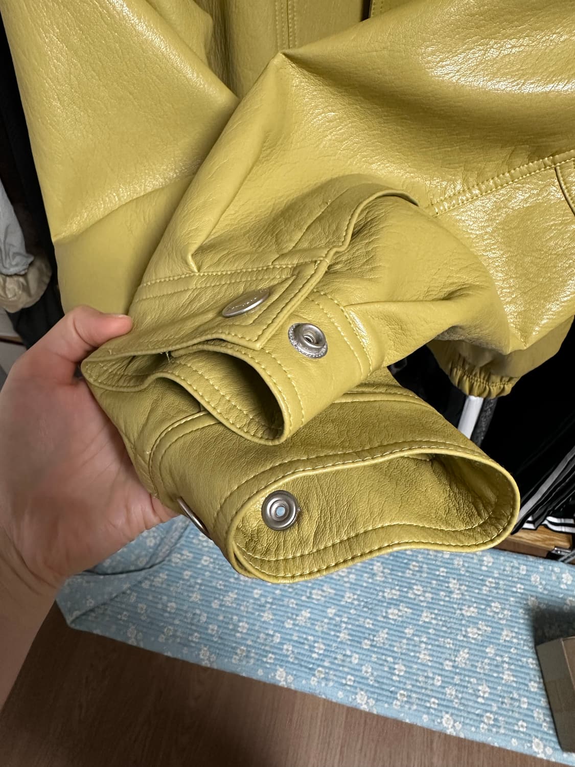 오버듀플레어 빈티지 레더 블루종 상품이미지2