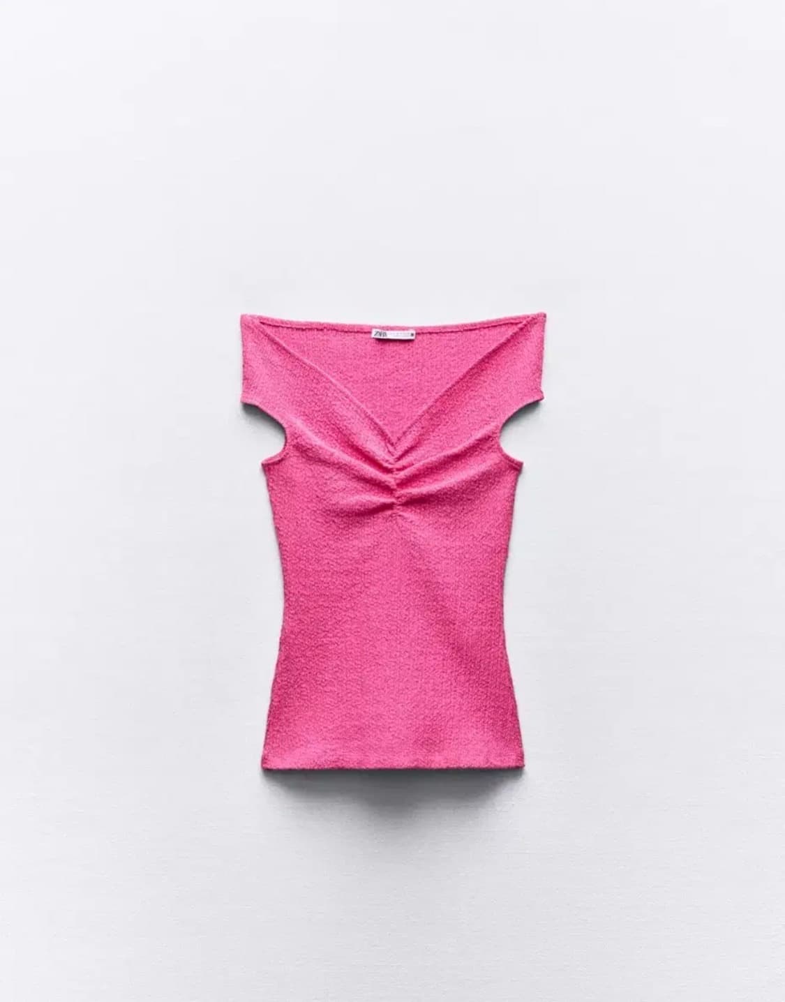 ZARA 자라 셔링 텍스처탑 로즈 핑크 s 상품이미지1