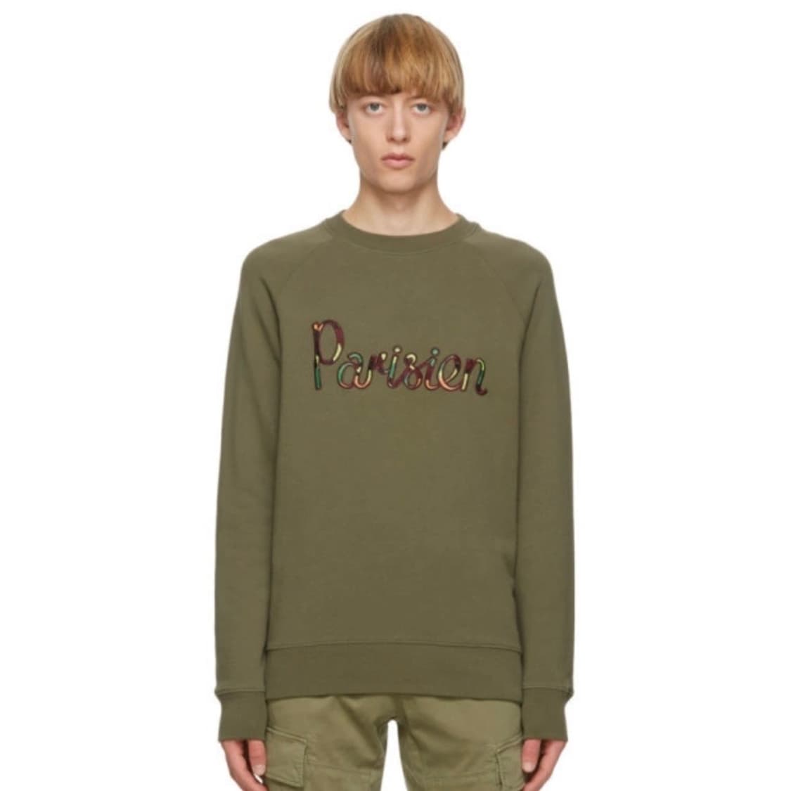 메종키츠네 파리지엥 스웻셔츠 카키 M 상품이미지1