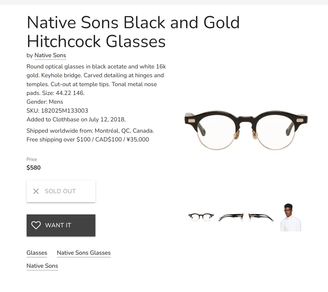 네이티브 선즈 Native Sons 화이트 골드 하금테 안경 0069 상품이미지7