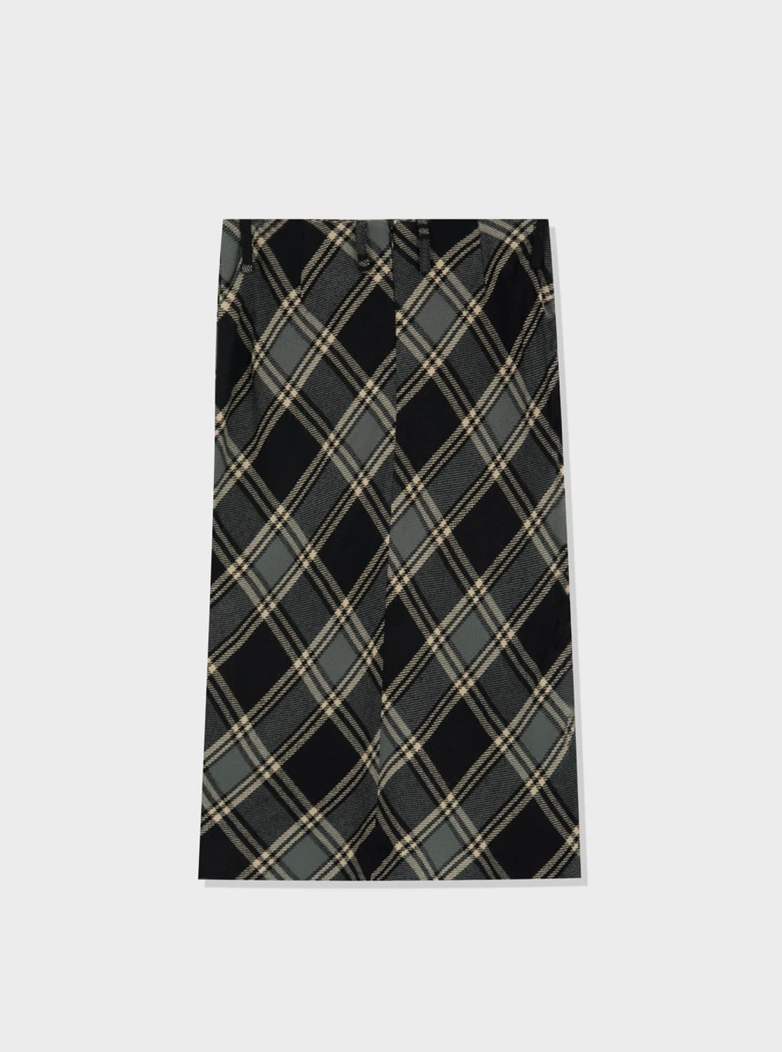 디망쉬 체크 롱 스커트 상품이미지3