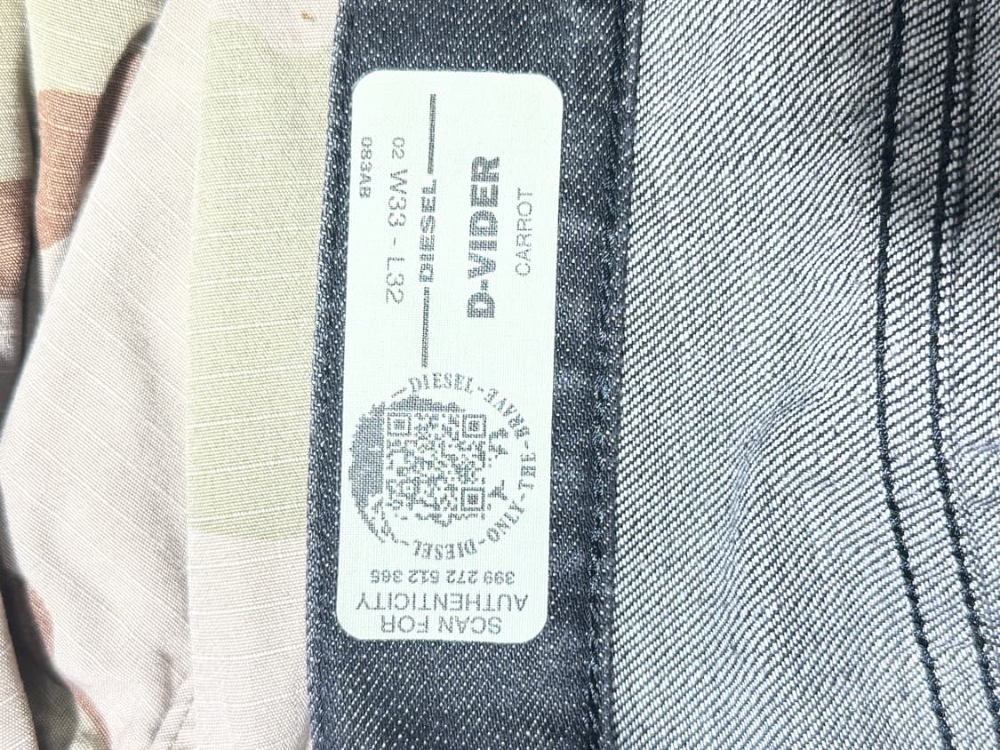 디젤 D-VIDER 데님 흑청 팬츠 신품 상품이미지7