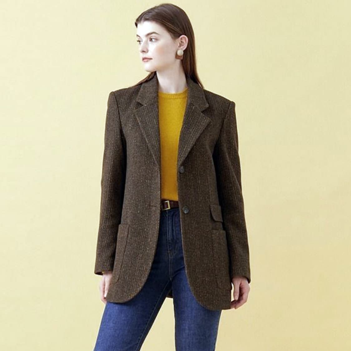 까사렐(cacharel) 헤링본 울자켓 55 새상품 상품이미지2