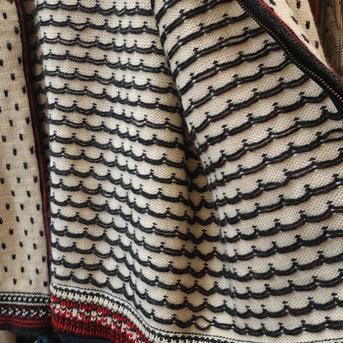 90s 데일 오브 노르웨이 퓨어 뉴울 노르딕 패턴 풀집 울 스웨터 M 상품이미지9