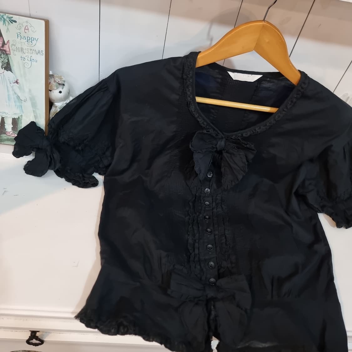 (PINK HOUSE/핑크하우스) 블랙 로맨틱 리본 블라우스 상품이미지4