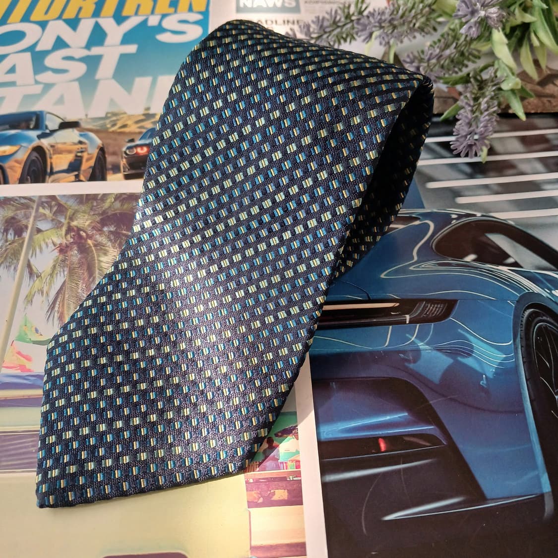 살바토레 페라가모 실크 네이비 넥타이 8.9cm A+~A등급 A18968 상품이미지2