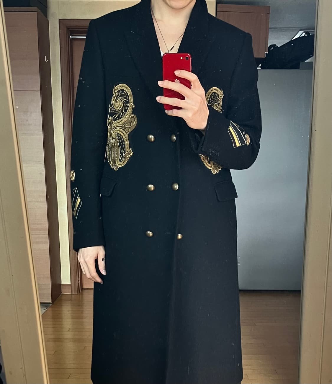 드리스 반 노튼 비즈자수 롱코트 상품이미지3