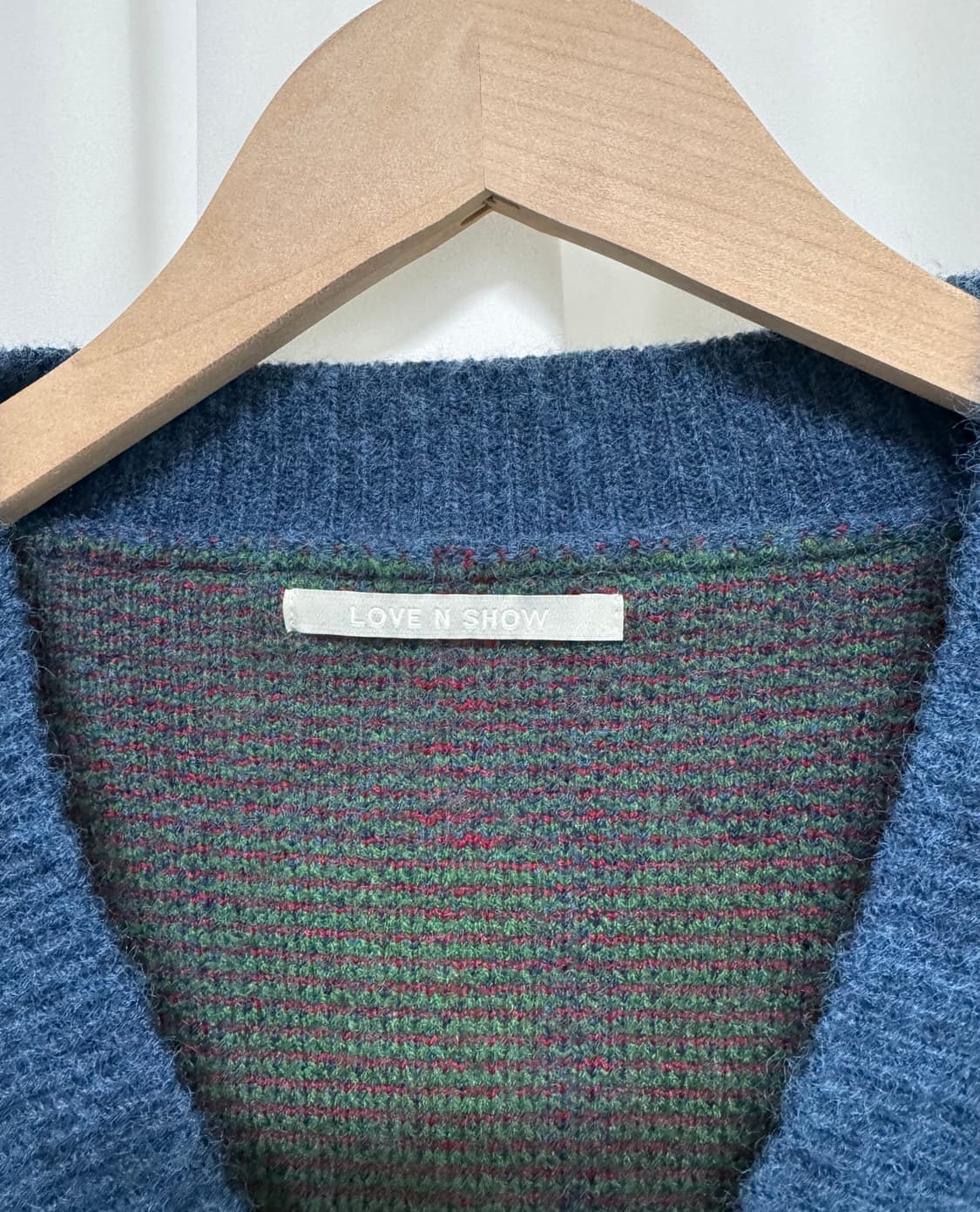 러브앤쇼 체크 울 니트 가디건 상품이미지7