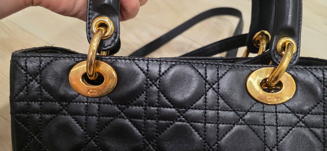 디올 블랙 램스킨 레이디백 상품이미지2