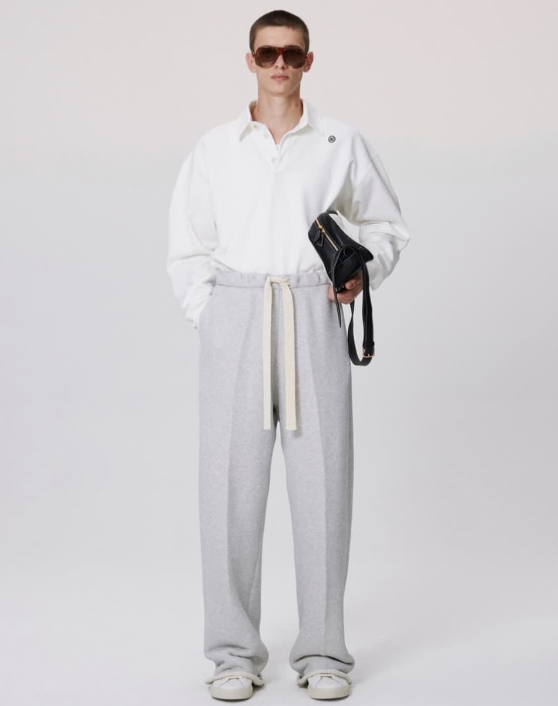 렉토 코튼 저지 와이드 스웻 팬츠 그레이 M 상품이미지1