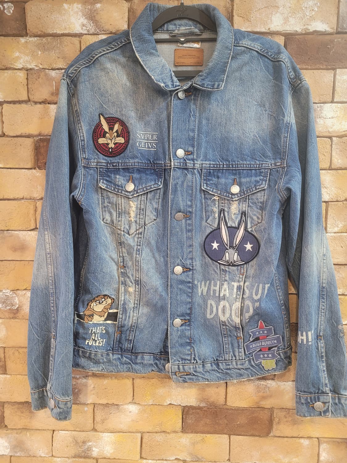 ZARA WOMAN 루니툰 패치 데님 자켓 S 상품이미지1