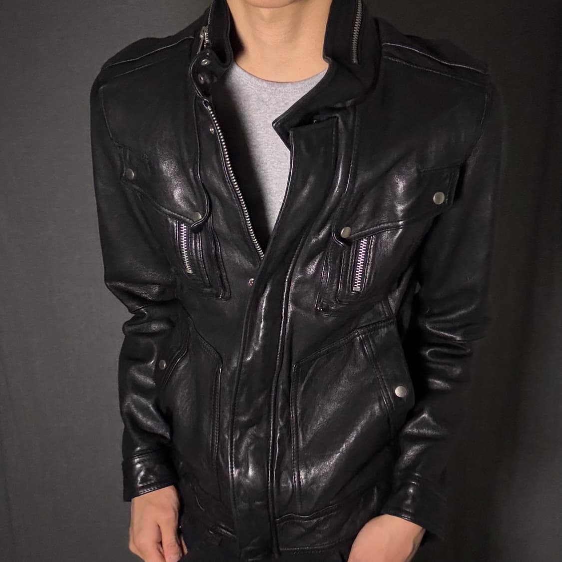 lamb skin leather jacket 상품이미지3