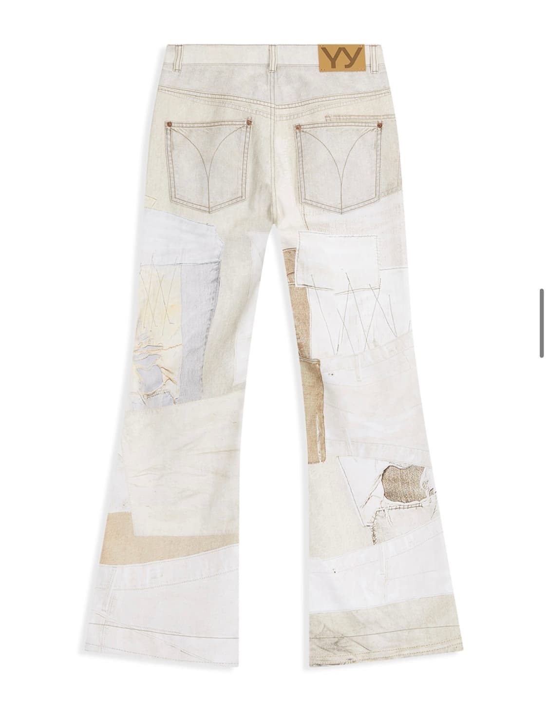 OPEN YY PATCHWORK EFFECT LOOSE BOOTCUT 상품이미지3