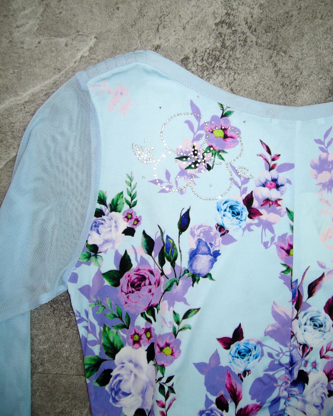 INIZIO Light Blue See-Through Tops 상품이미지4