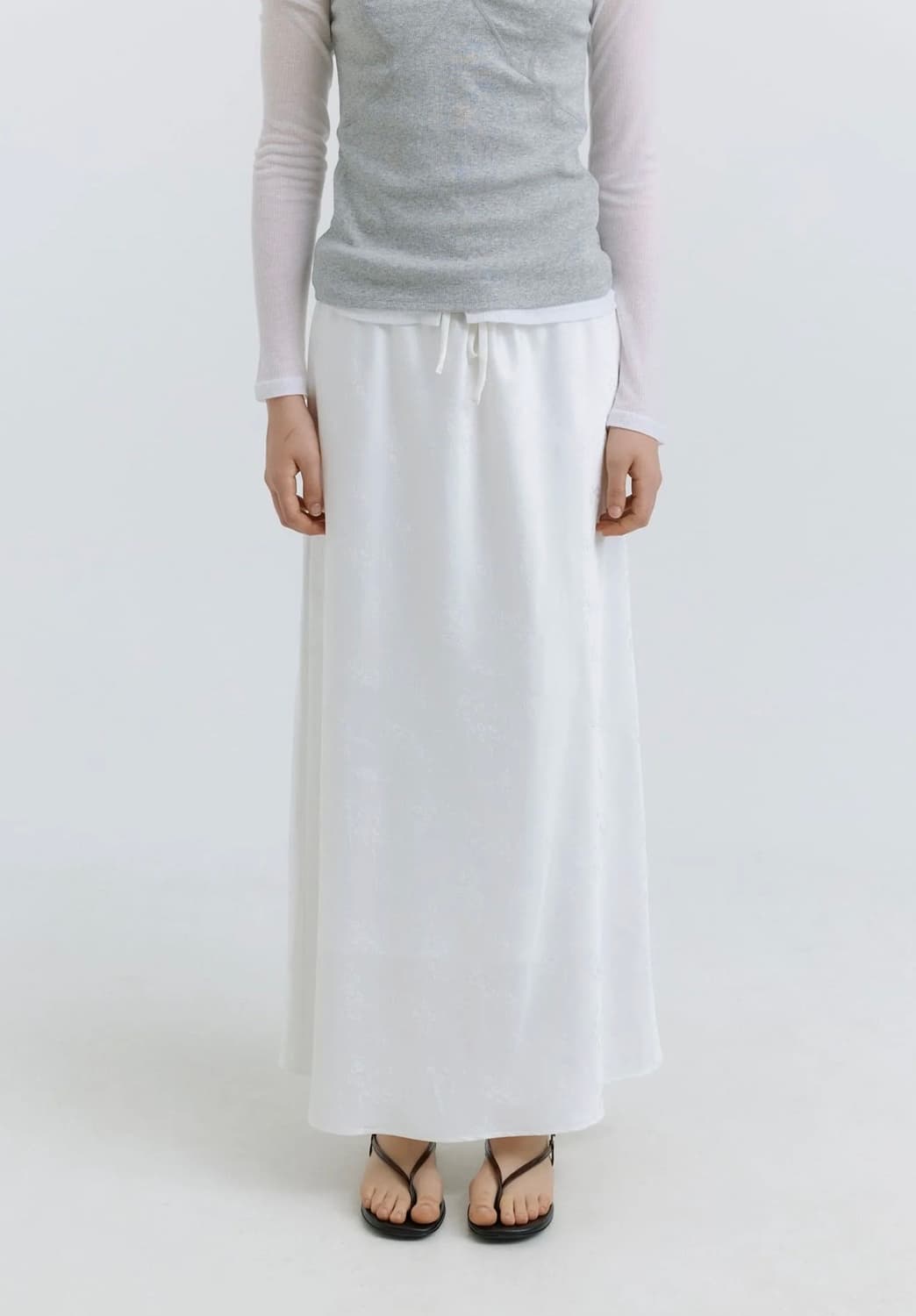 Hacer 아쎄르 floral maxi string skirt 새상품 상품이미지3