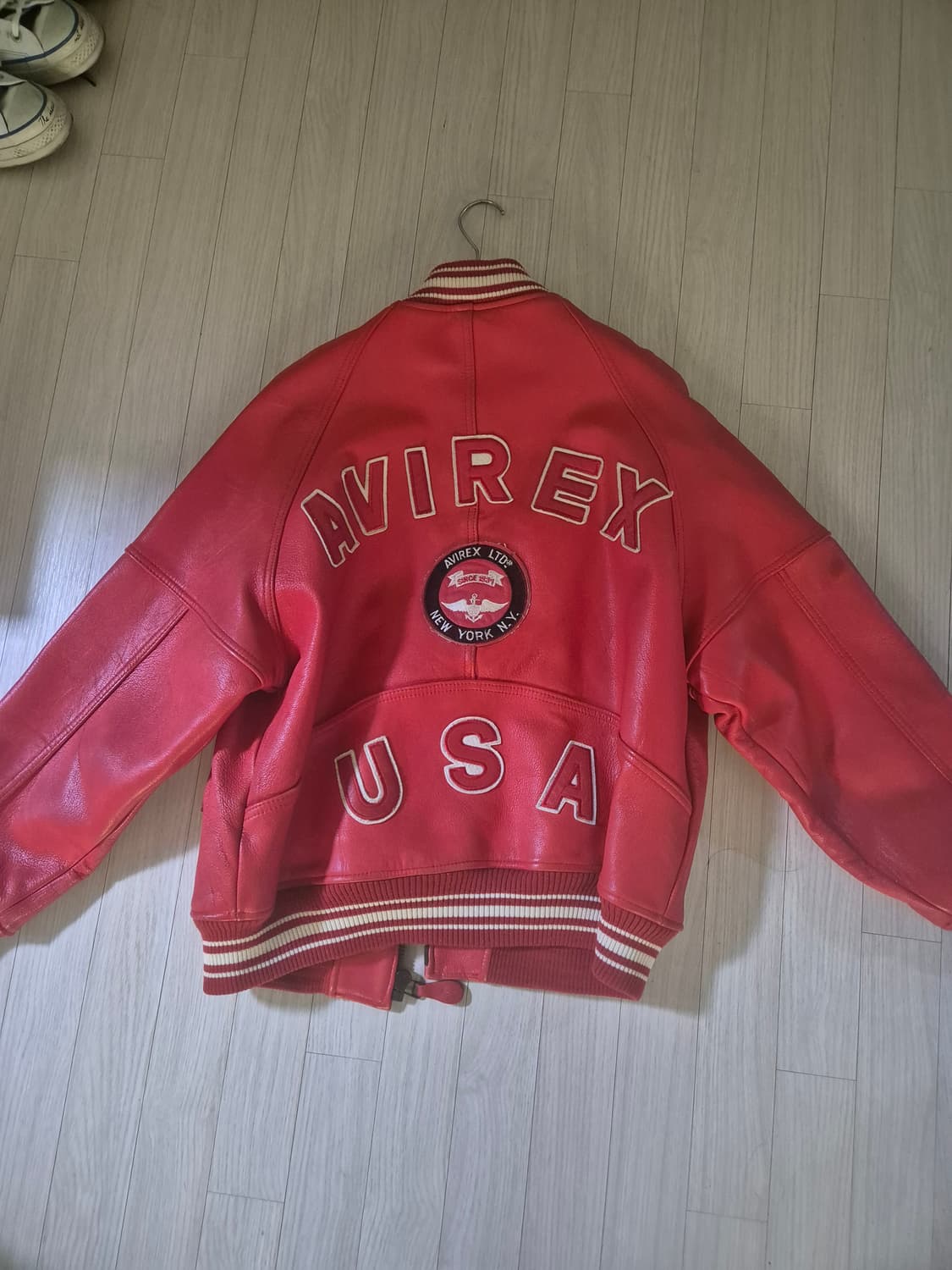 아비렉스 레더자켓 레드 L 상품이미지2