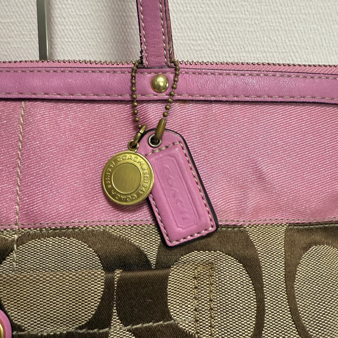 코치 핑크 시그니처 백 상품이미지5