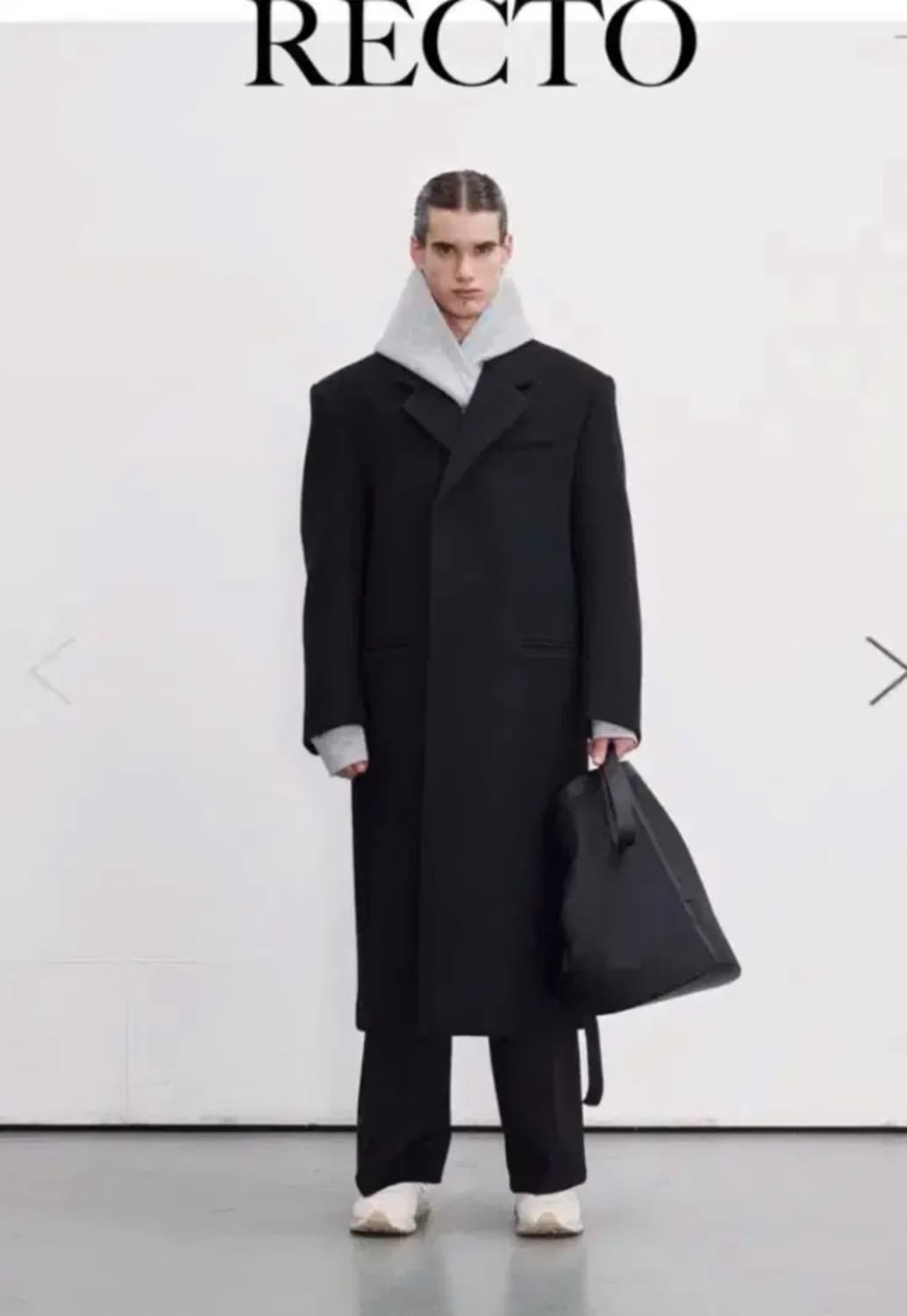 렉토 울블렌드 코트 블랙 L 상품이미지1