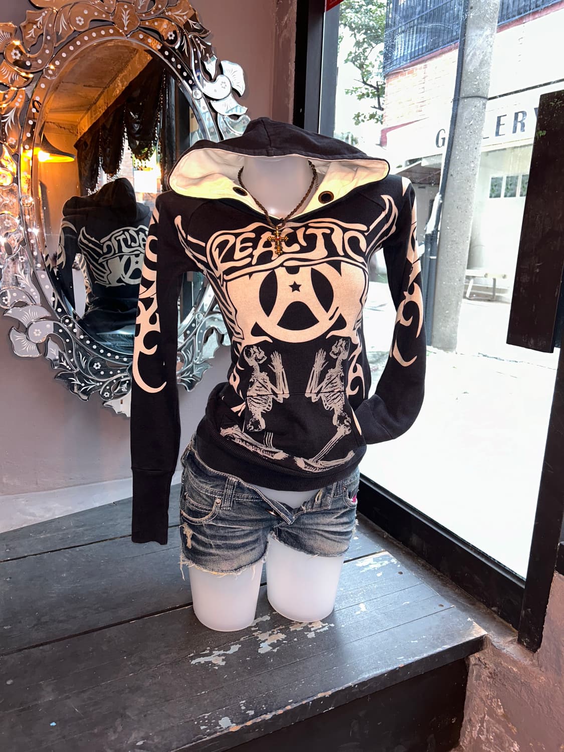 d.i.a 다이아 프린팅 후드티 펑크갸루y2k 상품이미지2