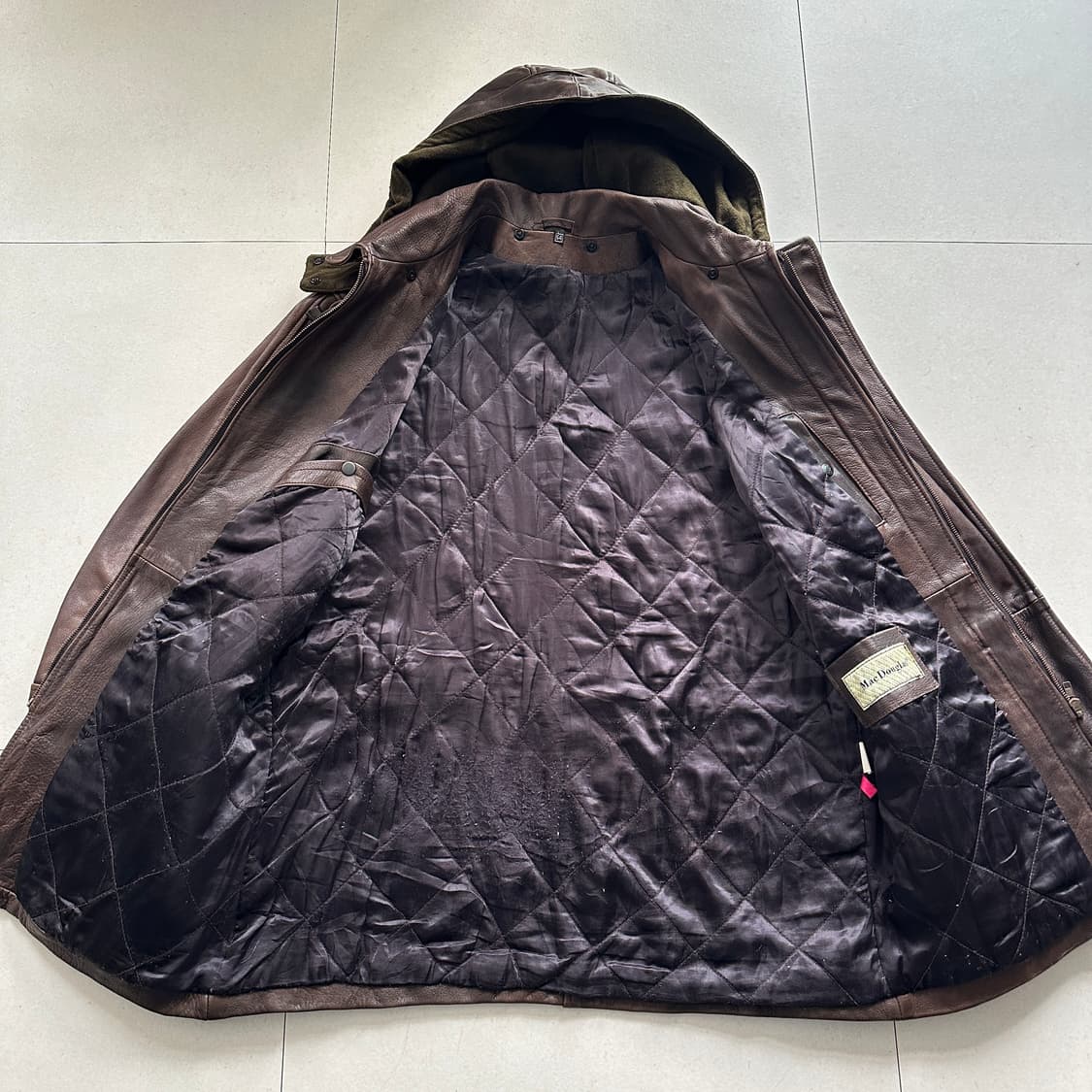 90s 프랑스생산 맥더글라스 빈티지 가죽 더플자켓 후 상품이미지5