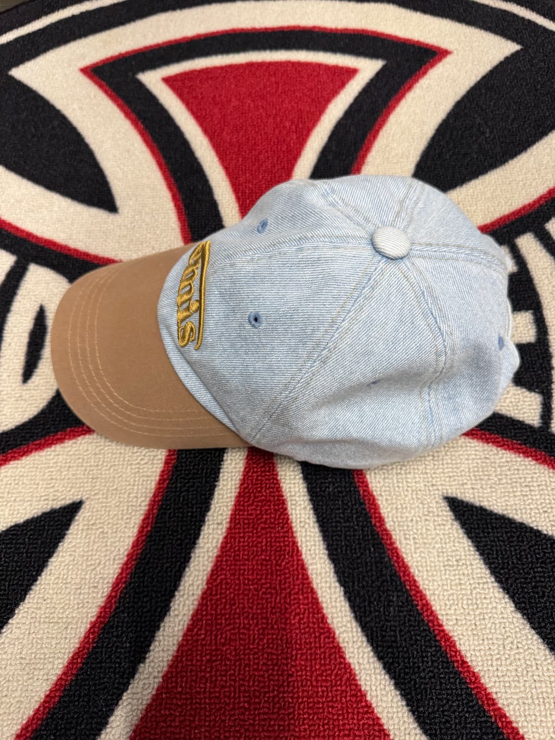 이미스 워시드 데님 볼캡 라이트 워시 데님 옐로우 상품이미지3