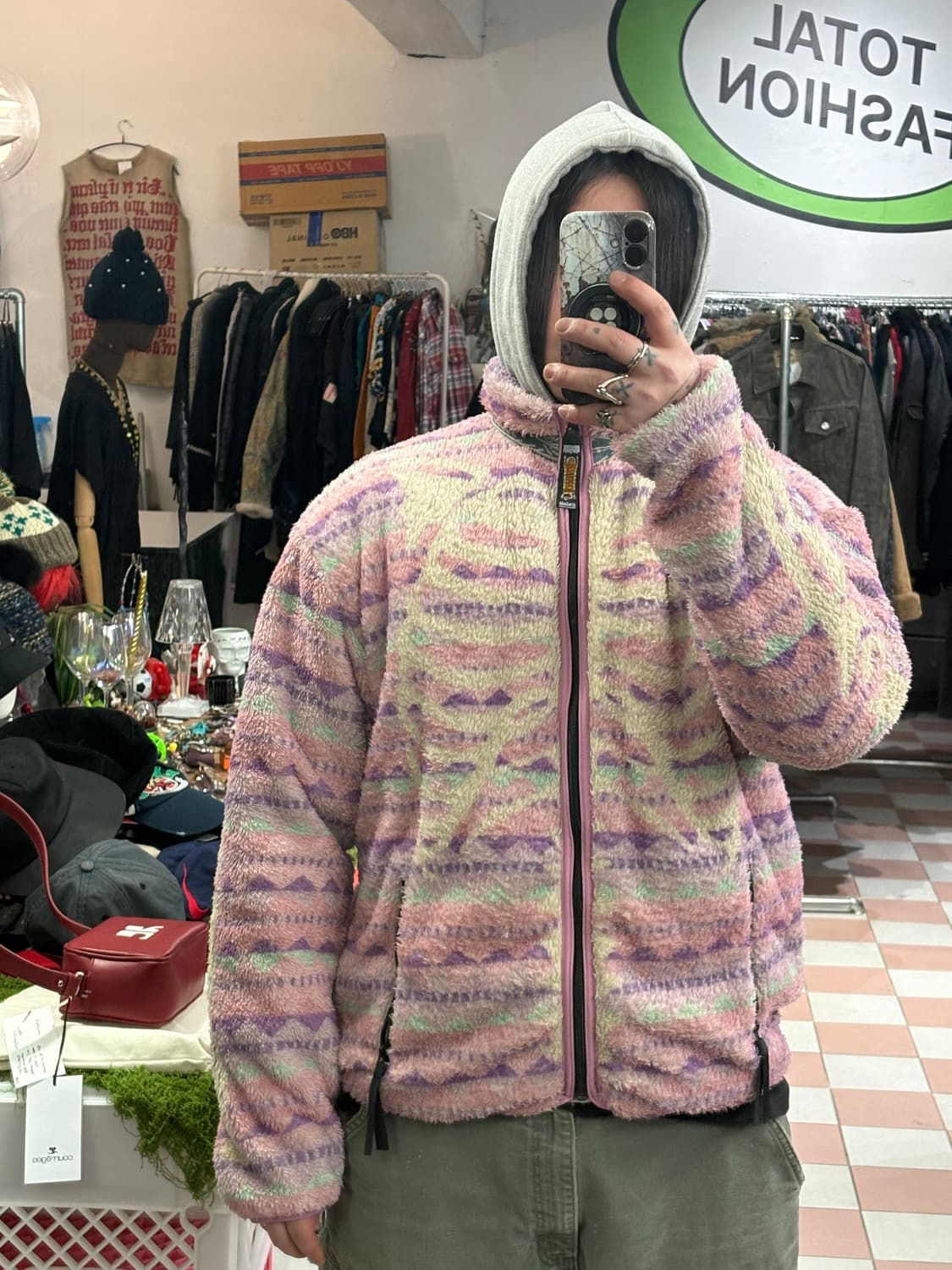 TTF✳️캐피탈 본 핑크 후리스 5사이즈 상품이미지5