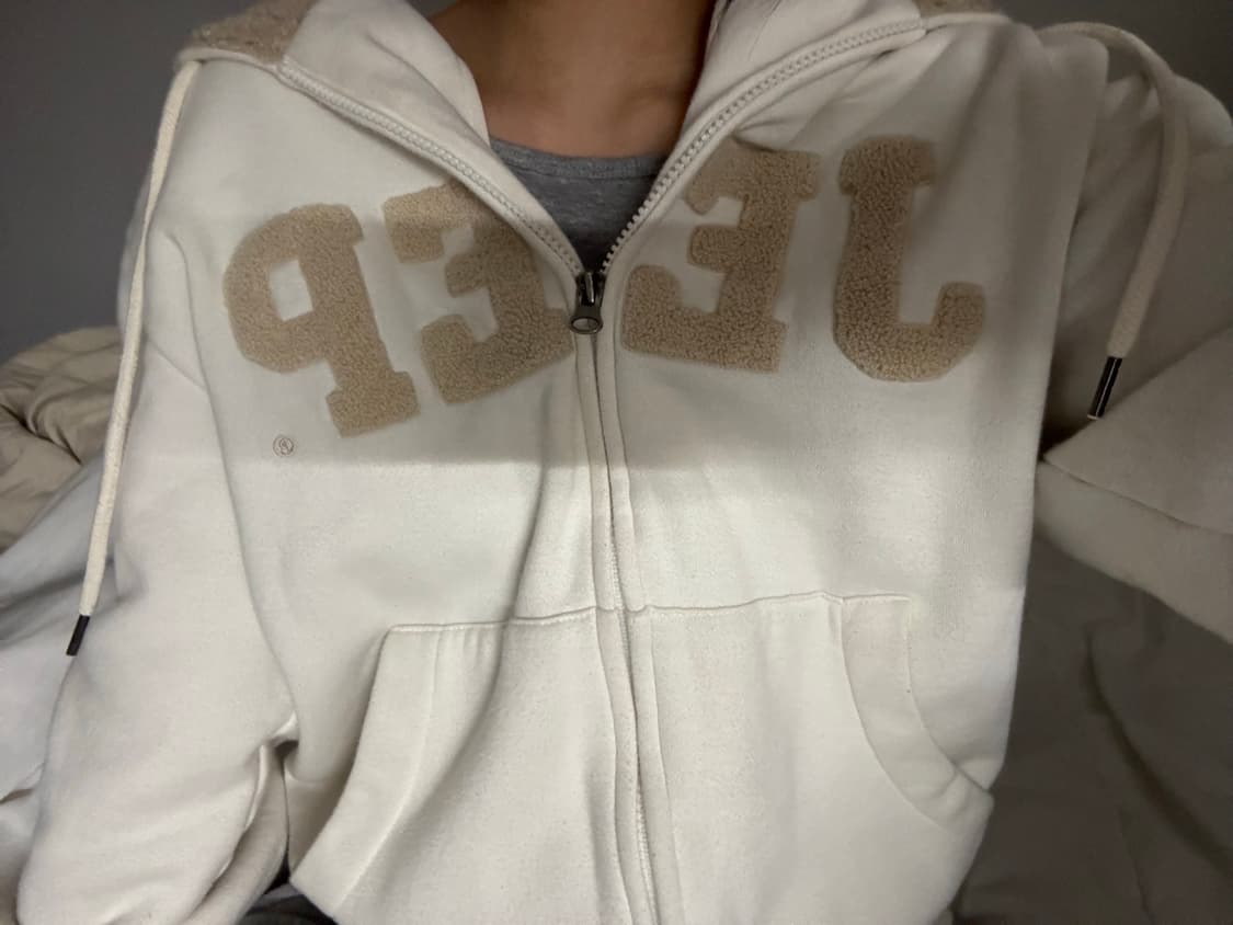 지프 폴라베어 와펜 후드집업 아이보리 m 상품이미지1