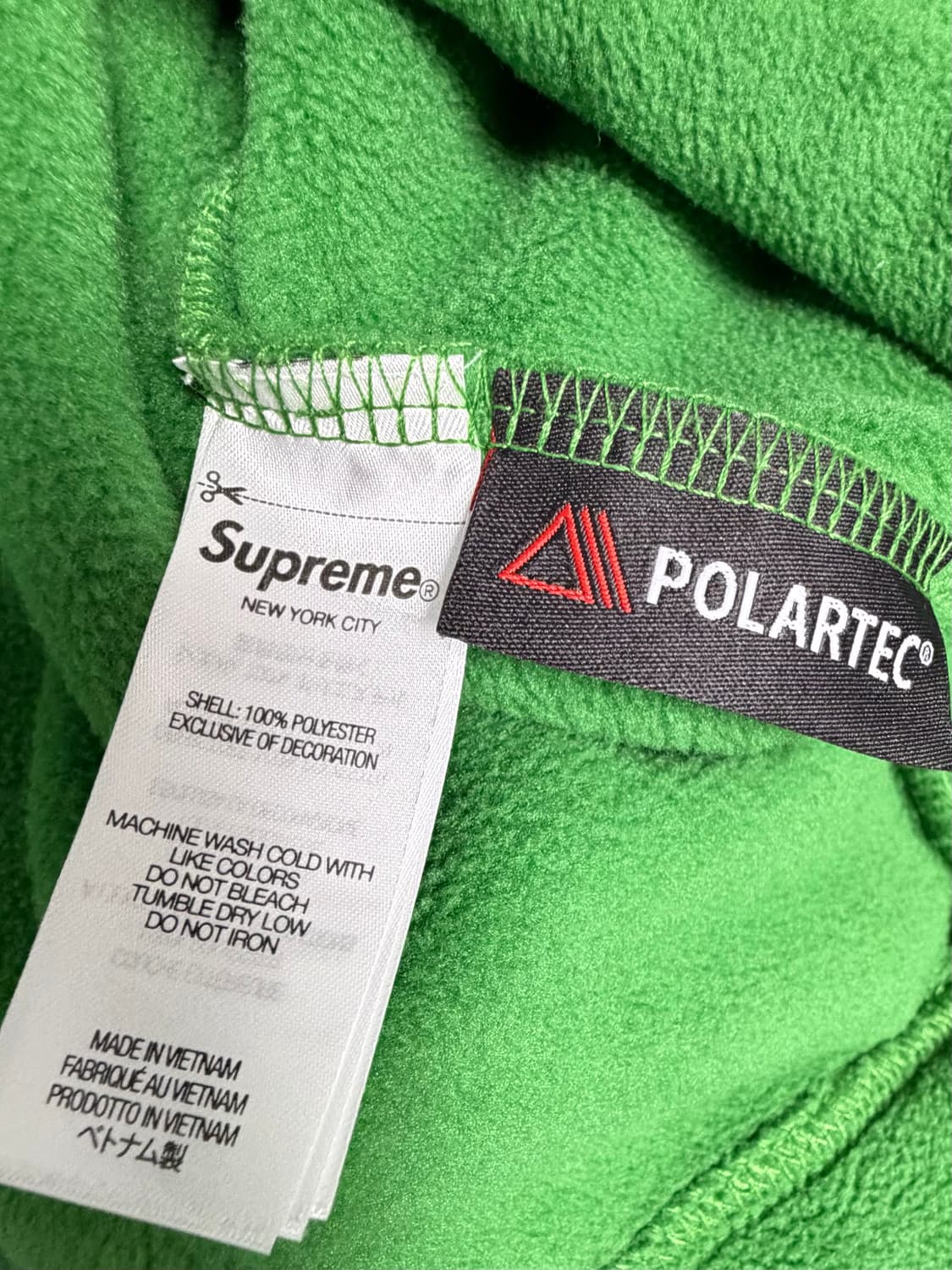 슈프림 폴라텍 페이스마스크 하프 집 후드 스웨트셔츠 그린 상품이미지5