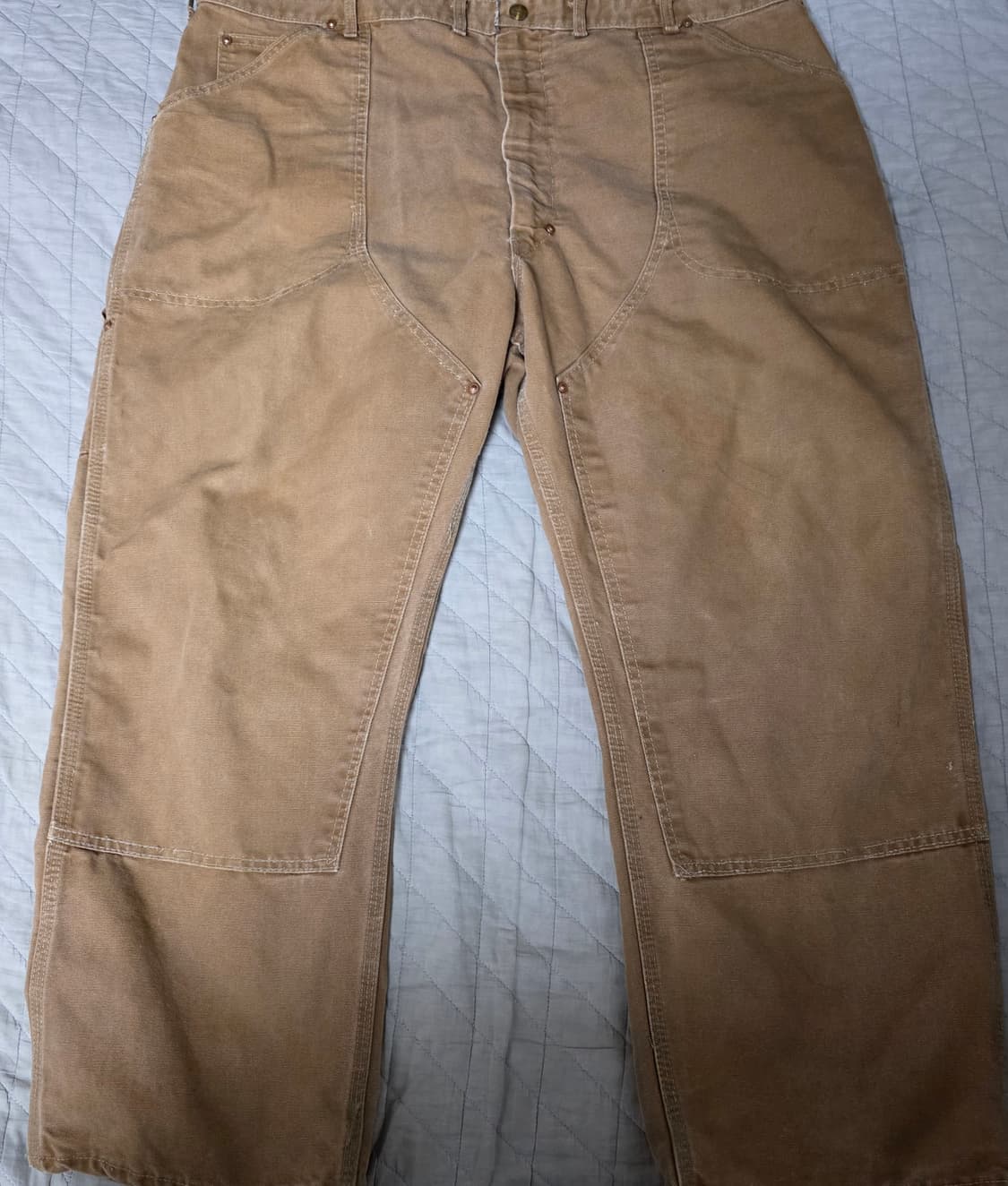[40] 70s 빈티지 칼하트 구형 더블니 워크팬츠 탄 베이지 상품이미지1