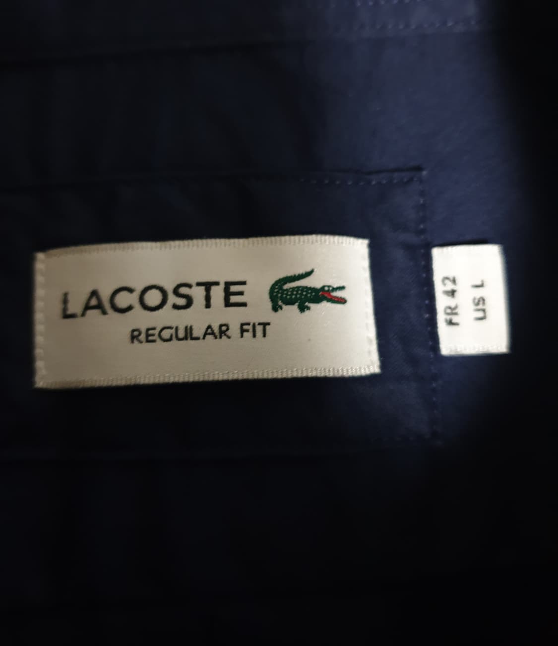 라코스테 레귤러핏 코튼 트윌셔츠 네이비 블루 L (CH633E-53G) 상품이미지3