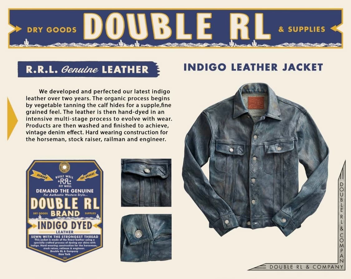 RRL 18SS 인디고 레더 자켓 M 상품이미지1