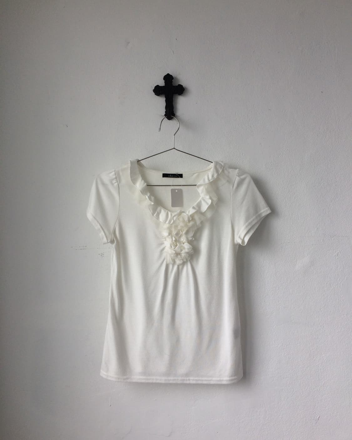 Frill trimming t shirt 상품이미지2