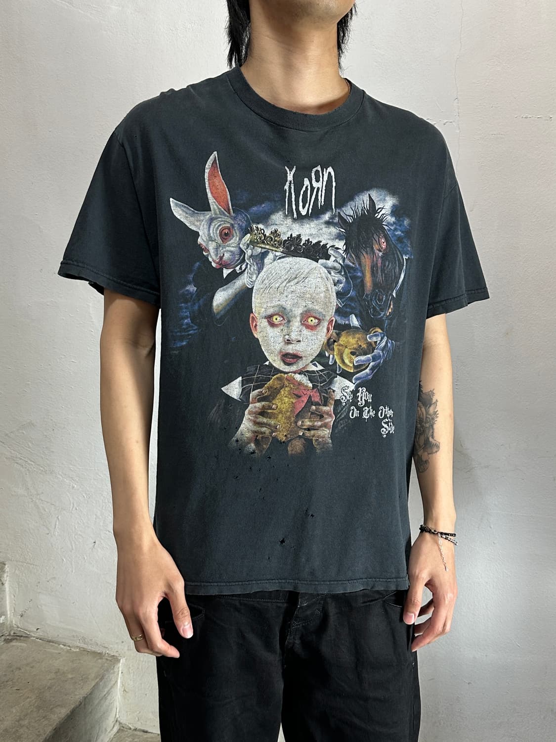 00’s 빈티지 콘 티셔츠 Korn 밴드 티셔츠 밴드티 하드페이딩 상품이미지1