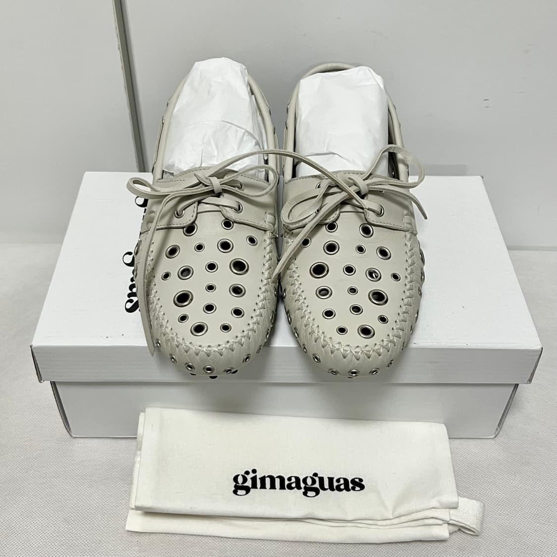 [39]기마구아스 아일렛 드라이빙 슈즈/화이트 상품이미지2