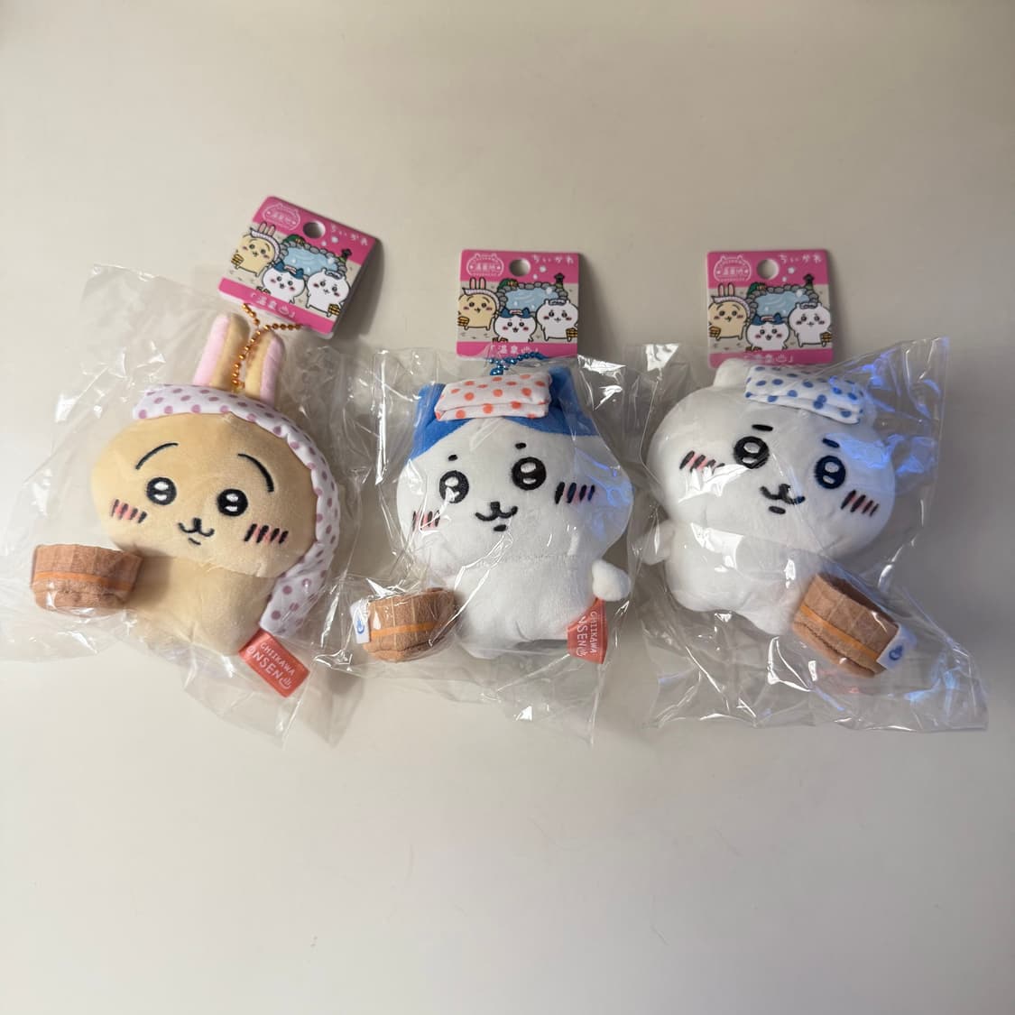 개당판매) 후쿠오카 지역한정 먼작귀 치이카와 온천 인형 키링 3종 상품이미지1