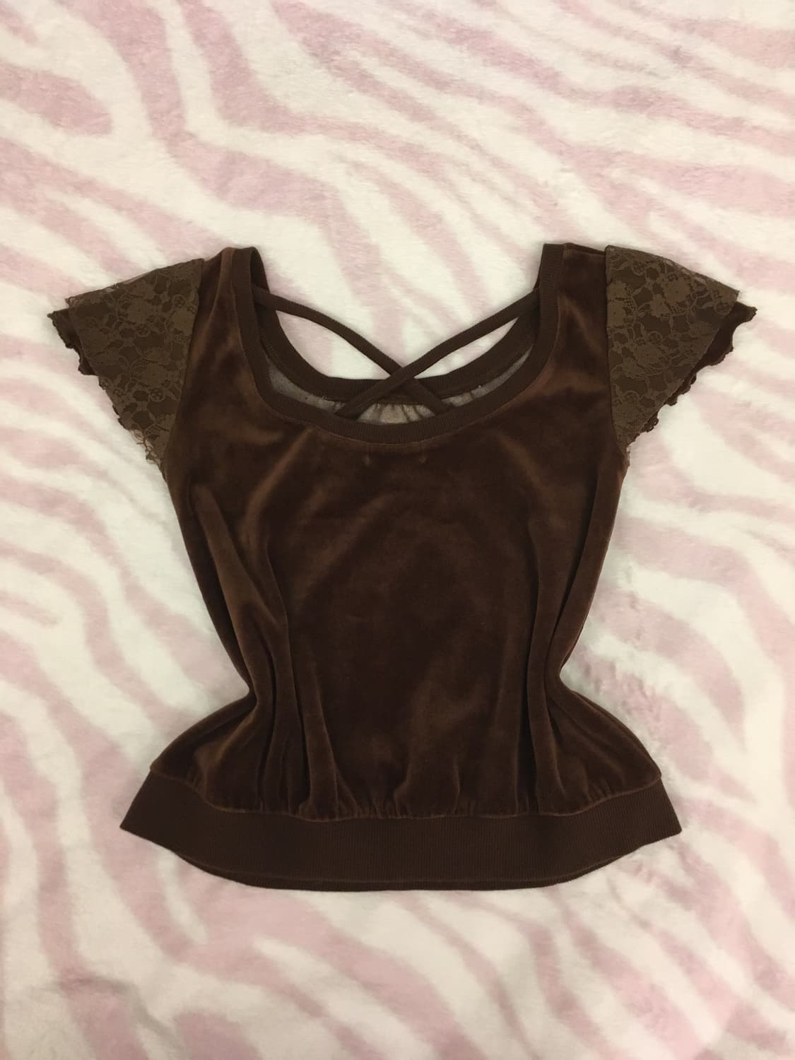 라떼갸루 초코 벨벳 레터링 로맨틱 탑 로걀탑 리즈리사st 상품이미지4