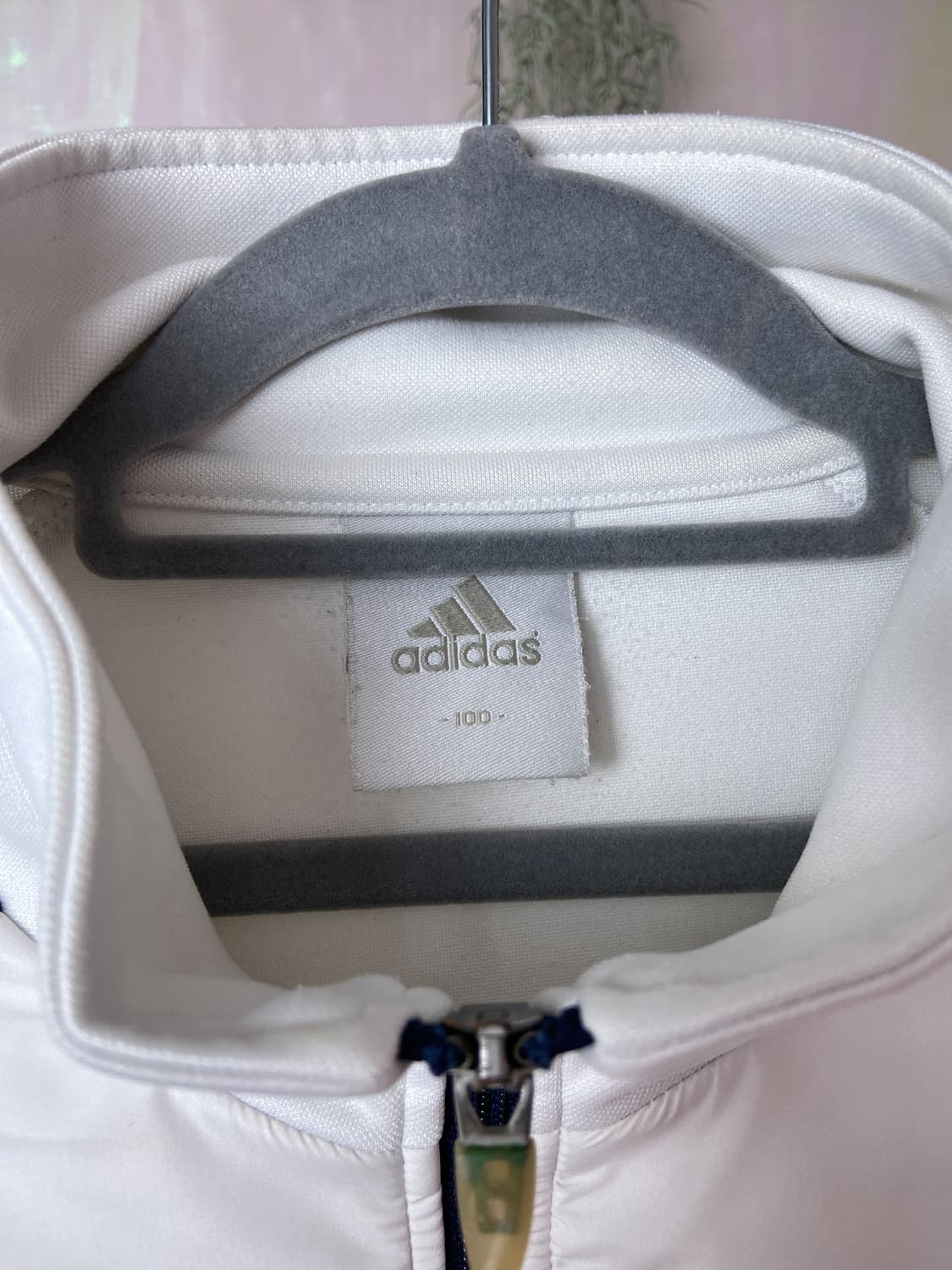 아디다스 화이트 블루 글리터삼선 져지 집업  상품이미지9