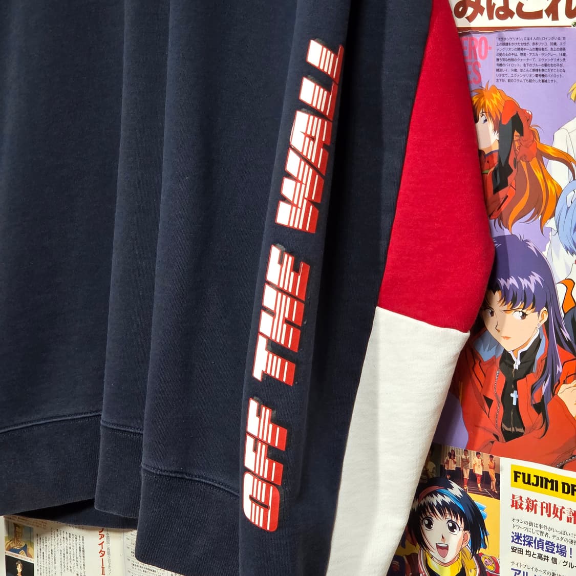 반스 올드스쿨 네이비 배색 맨투맨 상품이미지5