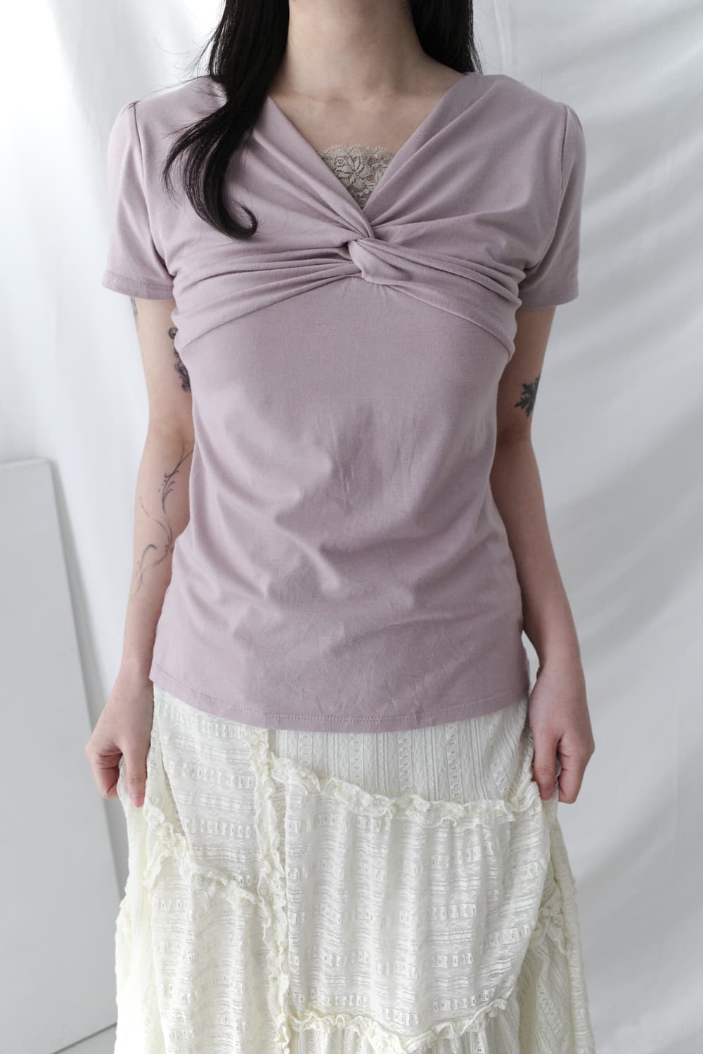 lace twist half T  상품이미지5